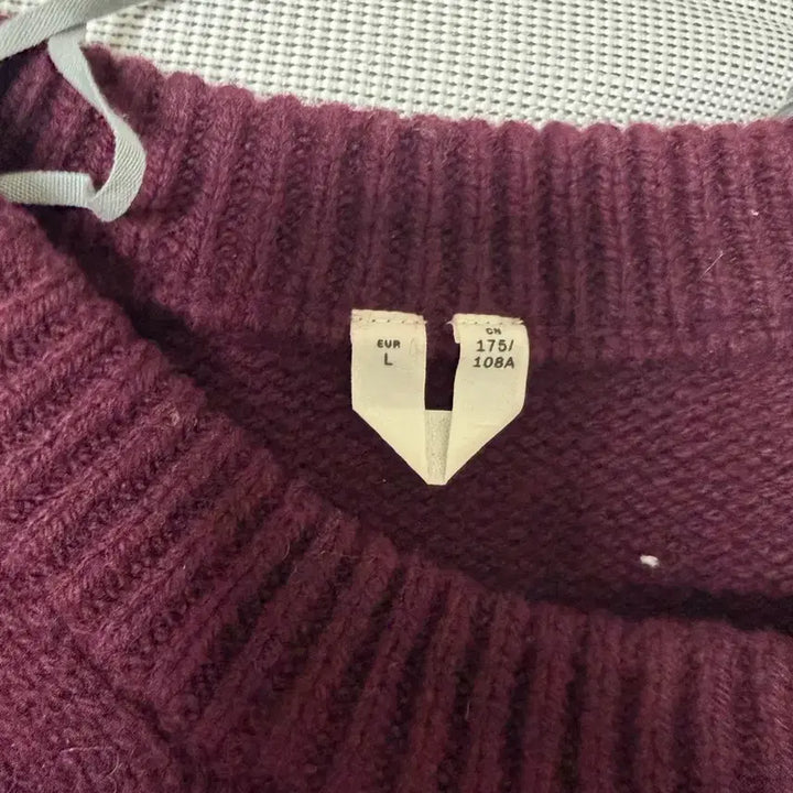 [BUNJANG] L Arket Heavy Knit Wool Sweater Dark Red / (L) 아르켓 헤비 니트 울 스웨터 다크레드