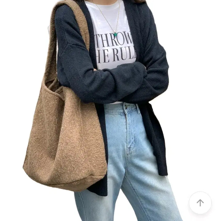 [BUNJANG] Lily Deli Shopper Bag Set / 에이블리) 파우치SET 델리쇼퍼백 릴리 모직 쇼퍼 숄더백 빅백 호보백