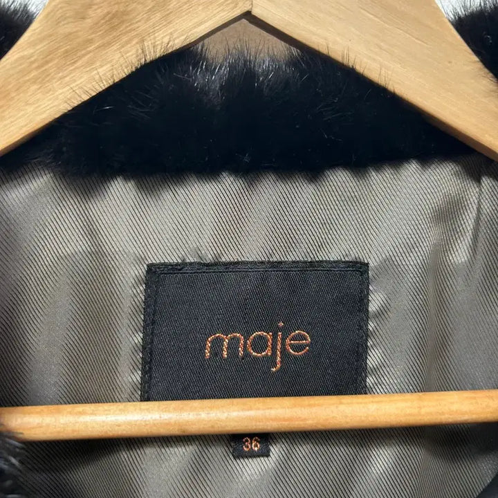[BUNJANG] Maje Black Fur Trimmed Padded Coat Size 99 / 마쥬 블랙 퍼 장식 패딩 코트 99사이즈