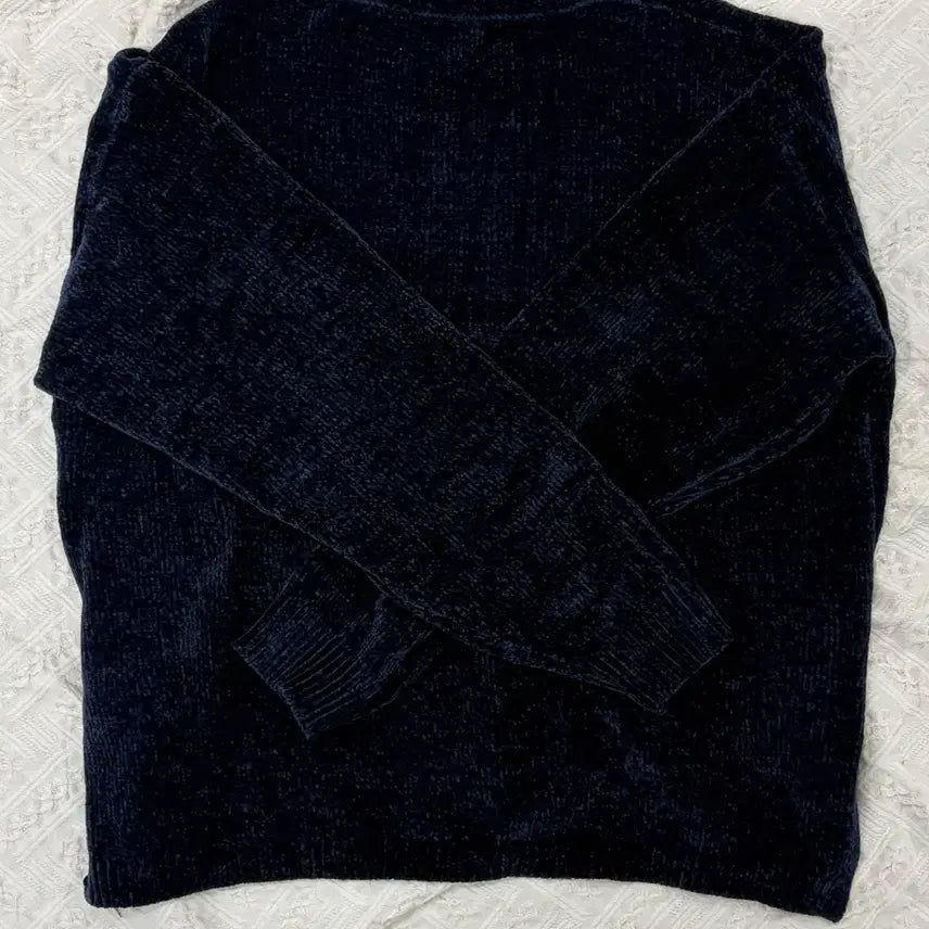 [BUNJANG] Weatherproof Navy Velvet Knit Sweater (L) / Weatherproof 네이비 벨벳 니트 L 새상품