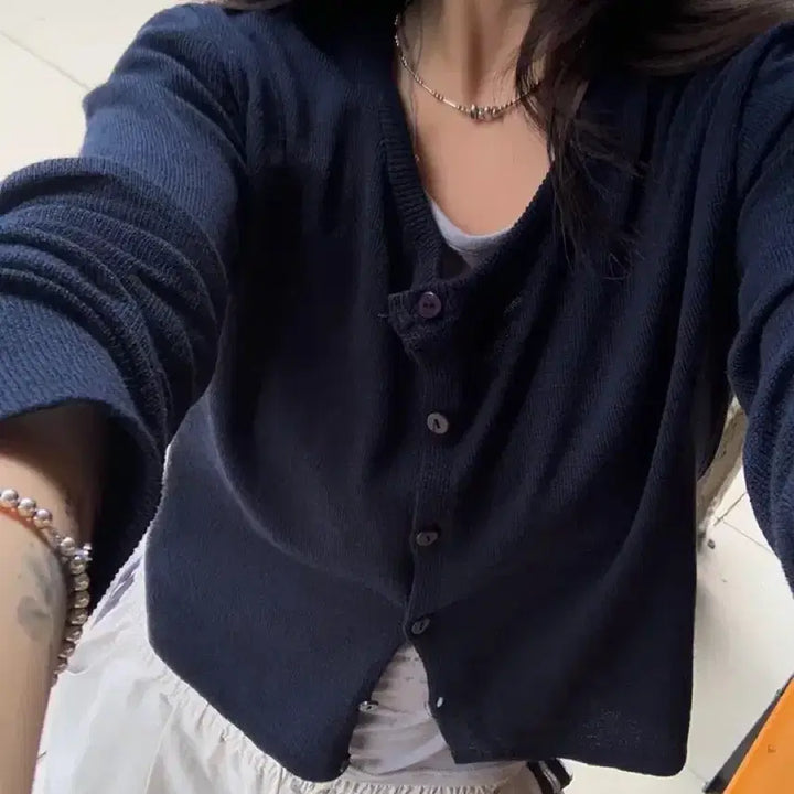 [BUNJANG] Round Cardigan / 워무드마인 비기닝 린넨 니트 라운드 가디건