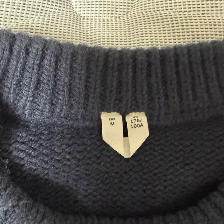 [BUNJANG] Arket Heavy Knit Wool Sweater - Dark Blue - (M) / (M) 아르켓 헤비니트 울 스웨터 다크블루