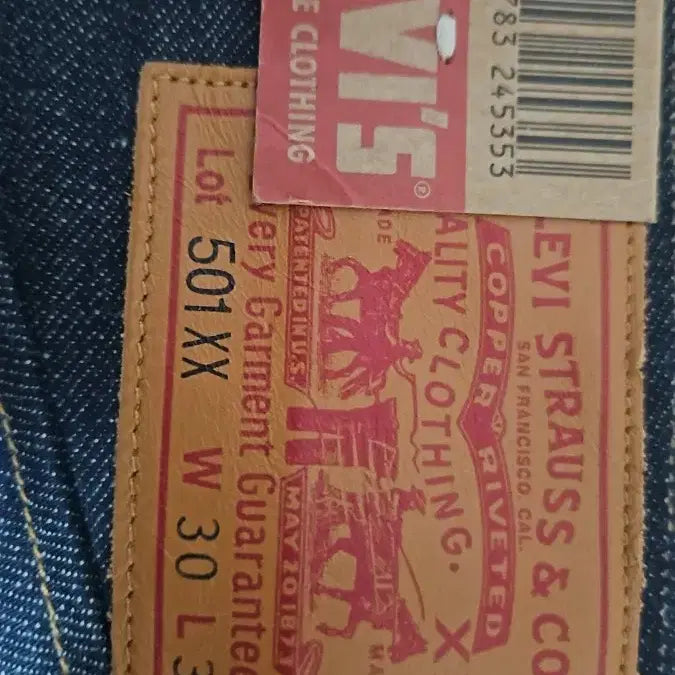 [BUNJANG] Levi's LVC 1890 501 Rigid Jeans / 리바이스 LVC 1890 501 리지드 USA 콘밀 30X32