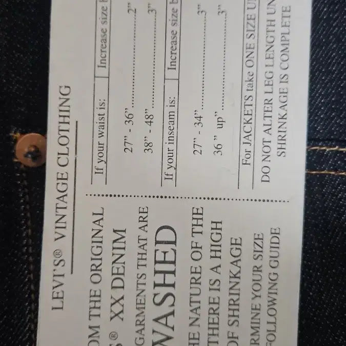 [BUNJANG] Levi's LVC 1922 501 Rigid Jeans / 리바이스 LVC 1922 501 리지드 USA 콘밀 30X32