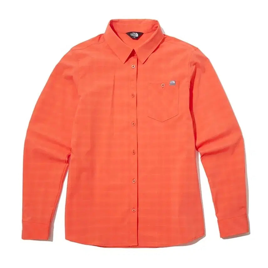 [BUNJANG] The North Face Women's Minus Tech Coral Check Long-Sleeve Shirt / [S(85)] 노스페이스 여성 마이너스 테크 코랄 체크 긴팔 셔츠