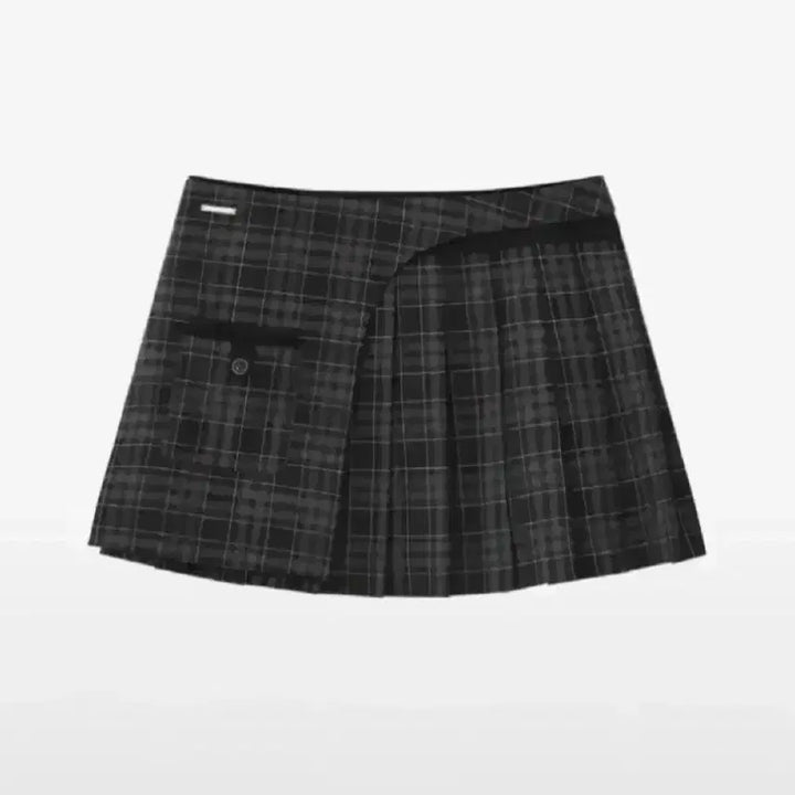 [BUNJANG] Miseki Seoul Pocket Layered Check Skirt - Black / 미세키서울 Pocket layered check skirt 블랙 / 1
