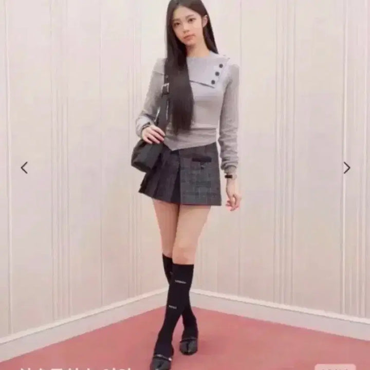 [BUNJANG] Miseki Seoul Pocket Layered Check Skirt - Black / 미세키서울 Pocket layered check skirt 블랙 / 1