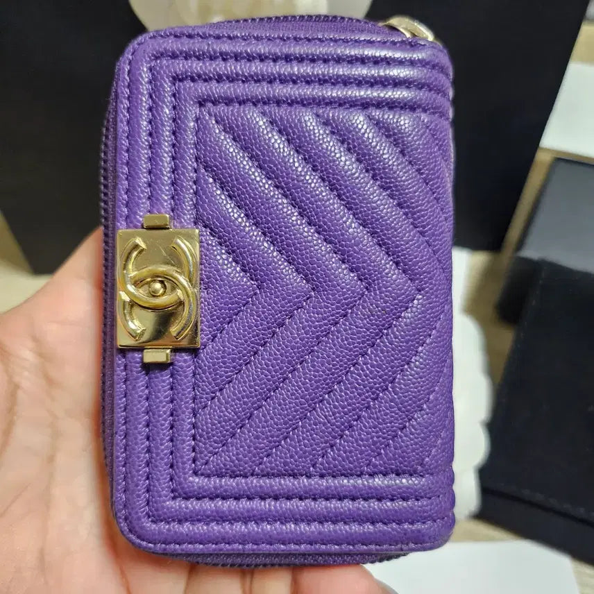[BUNJANG] Chanel Boy Caviar Zipper Wallet / [마지막가격/풀박스/택포] 한정판 캐비어 샤넬 보이 지퍼돌이