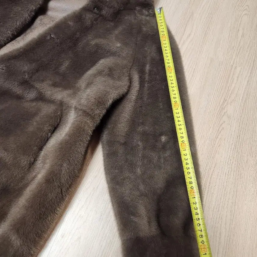 [BUNJANG] Hooded Eco Fur Coat - Brown / 후드 에코 퍼 코트 브라운(새상품)