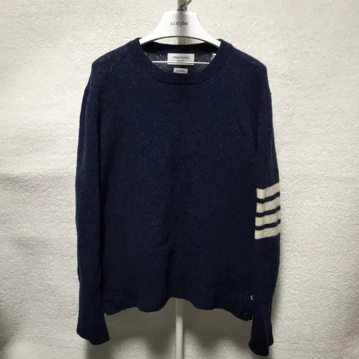 [BUNJANG] Thom Browne Shetland Knit Sweater / [정품] 4 / 톰브라운 사선완장 셰틀랜드 니트