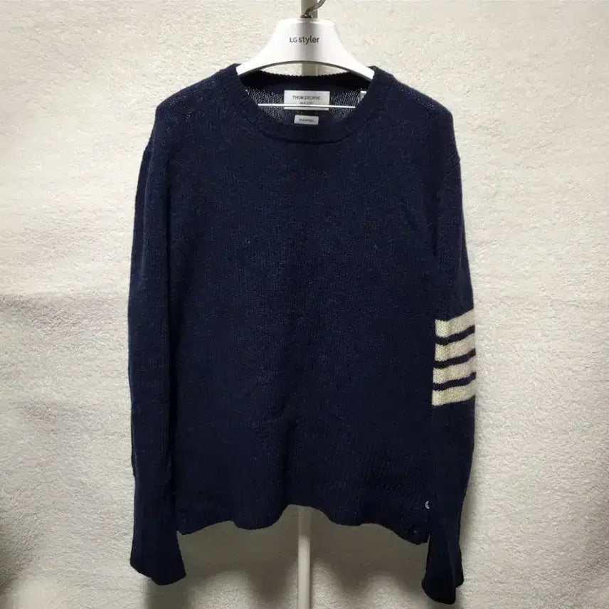 [BUNJANG] Thom Browne Shetland Knit Sweater / [정품] 4 / 톰브라운 사선완장 셰틀랜드 니트