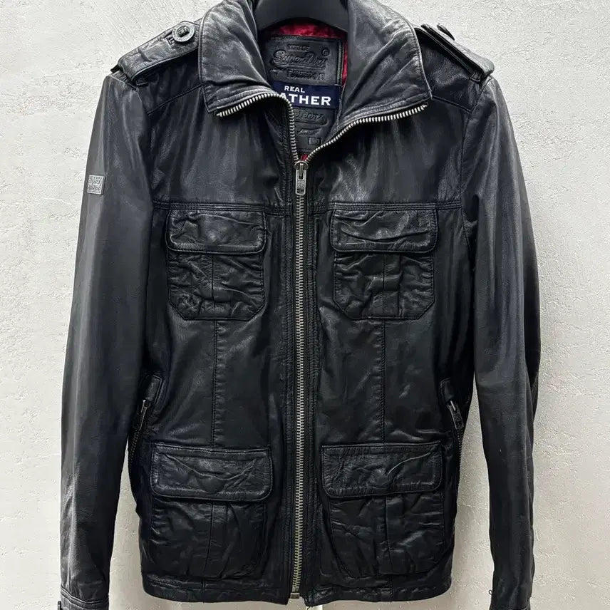 [BUNJANG] Superdry Real Leather Jacket Black M / 슈퍼드라이 리얼 레더 자켓 블랙 M