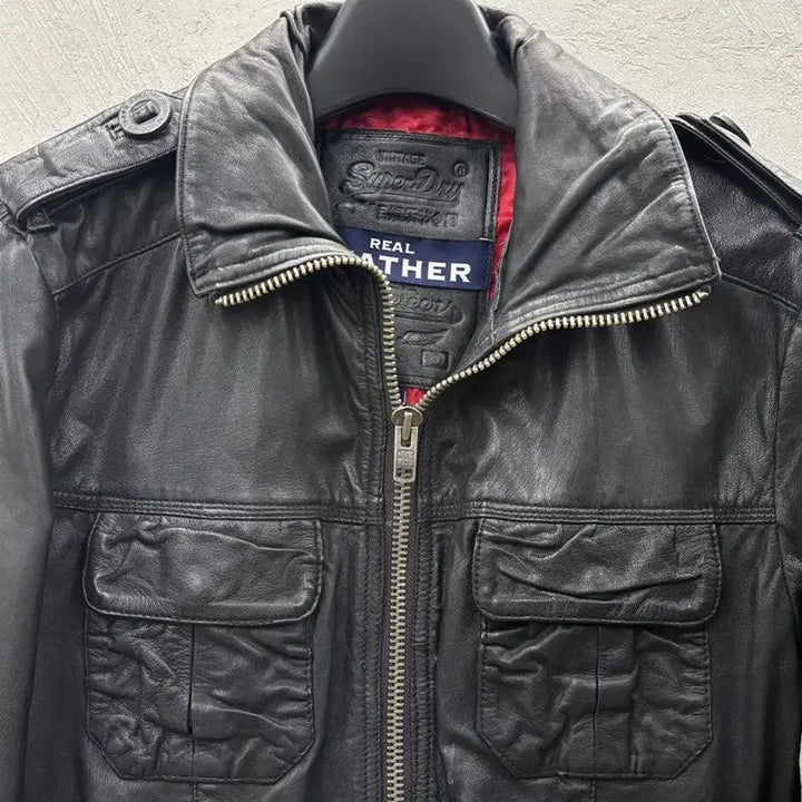 [BUNJANG] Superdry Real Leather Jacket Black M / 슈퍼드라이 리얼 레더 자켓 블랙 M