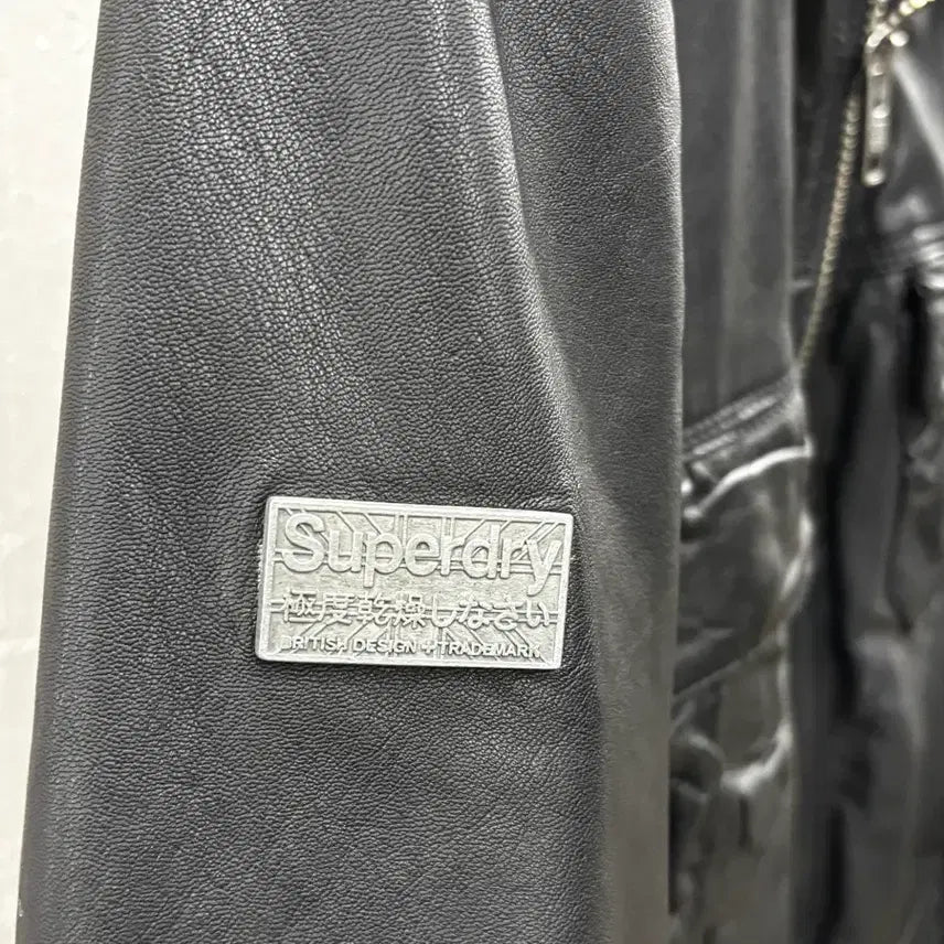 [BUNJANG] Superdry Real Leather Jacket Black M / 슈퍼드라이 리얼 레더 자켓 블랙 M