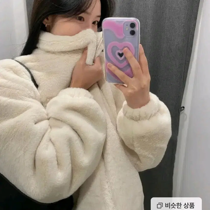 [BUNJANG] Muahmuah String Fur Jacket - Black / 무아무아 스트링 퍼자켓 블랙