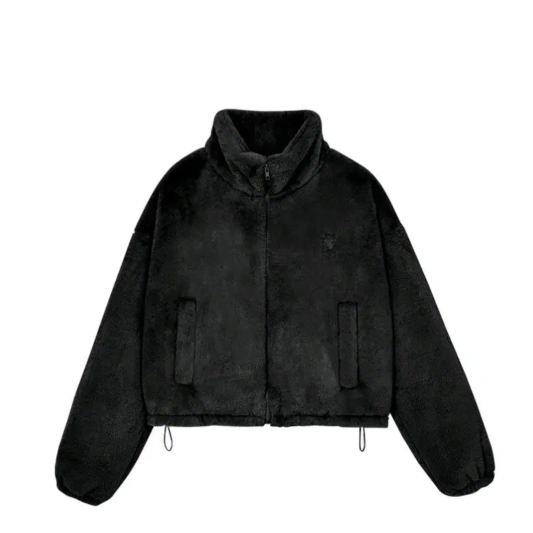 [BUNJANG] Muahmuah String Fur Jacket - Black / 무아무아 스트링 퍼자켓 블랙
