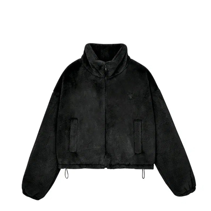 [BUNJANG] Muahmuah String Fur Jacket - Black / 무아무아 스트링 퍼자켓 블랙