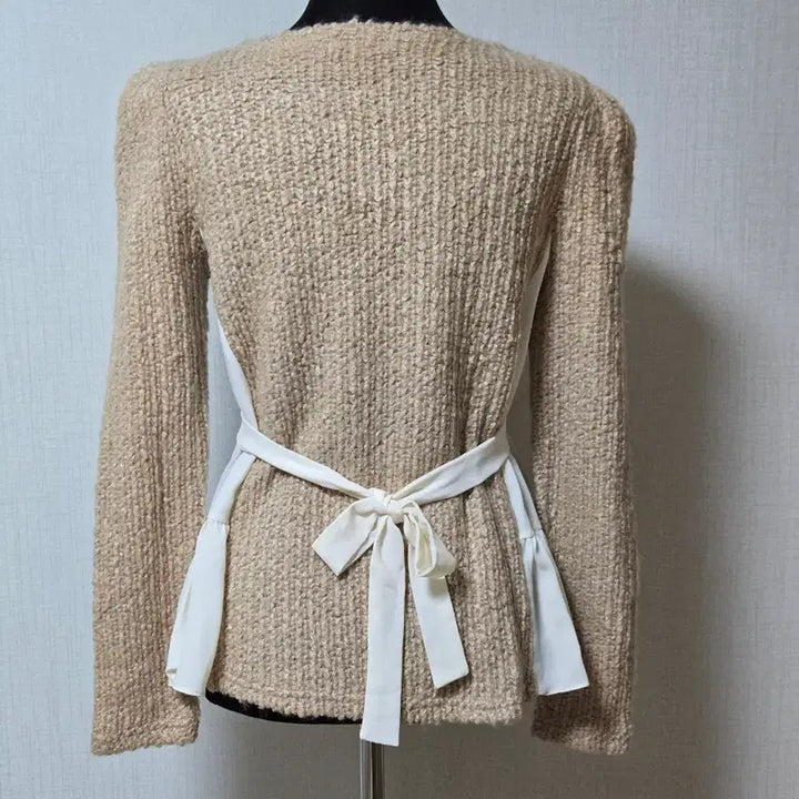 [BUNJANG] Vanessa Knit Top / (바네사 ) 부끌니트 베이지 아이보리 시스루 배색