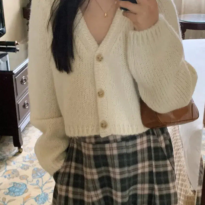 [BUNJANG] With Yoon Alpaca Cropped Cardigan / 위드윤 알파카 가디건
