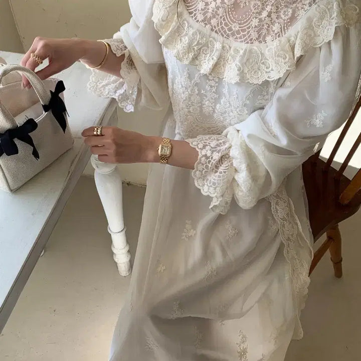 [BUNJANG] Byssiny Elisha Cream Dress / [새상품] 바이씨니 제작 엘리샤 원피스 크림 free