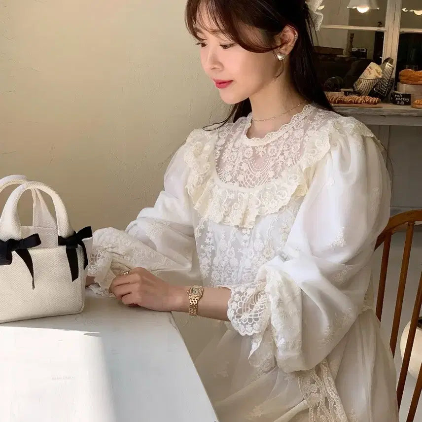 [BUNJANG] Byssiny Elisha Cream Dress / [새상품] 바이씨니 제작 엘리샤 원피스 크림 free