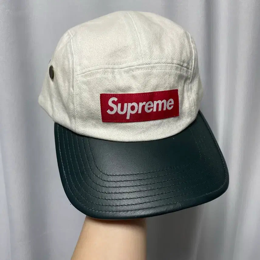[BUNJANG] Supreme Camp Cap White/Green / 슈프림 화이트 캠프캡 그린챙
