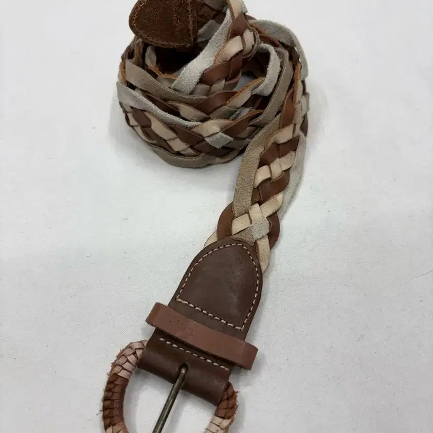 [BUNJANG] GAP Vintage Braided Cow Leather Belt / GAP 빈티지 브레이드 카우 레더 벨트