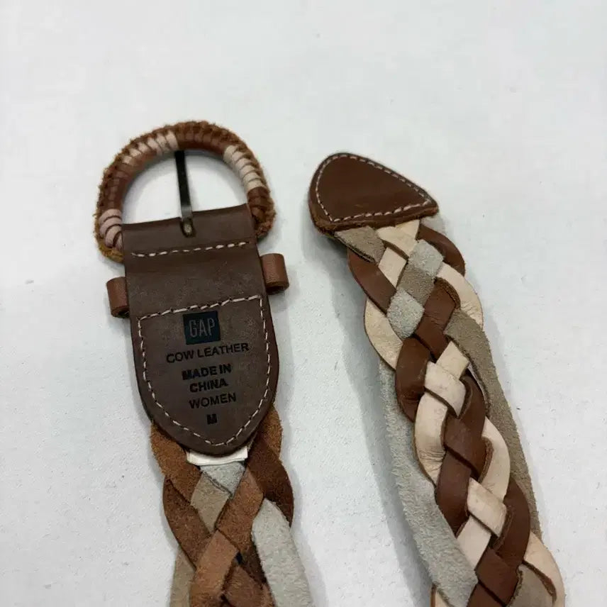 [BUNJANG] GAP Vintage Braided Cow Leather Belt / GAP 빈티지 브레이드 카우 레더 벨트