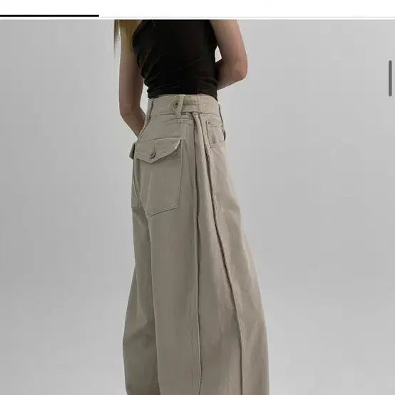 [BUNJANG] BlackUp WeRep Folding Back Pocket Wide Cotton Pants Black L / 블랙업 위렙 폴딩 백포켓 와이드 코튼 팬츠 블랙 L