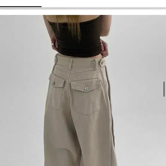 [BUNJANG] BlackUp WeRep Folding Back Pocket Wide Cotton Pants Black L / 블랙업 위렙 폴딩 백포켓 와이드 코튼 팬츠 블랙 L
