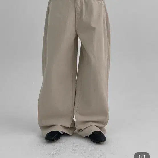 [BUNJANG] BlackUp WeRep Folding Back Pocket Wide Cotton Pants Black L / 블랙업 위렙 폴딩 백포켓 와이드 코튼 팬츠 블랙 L