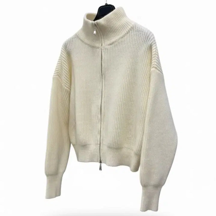 [BUNJANG] F 2-Way Ivory Knit Zip Cardigan / 여성F/ 2way  아이보리 니트 집업 가디건