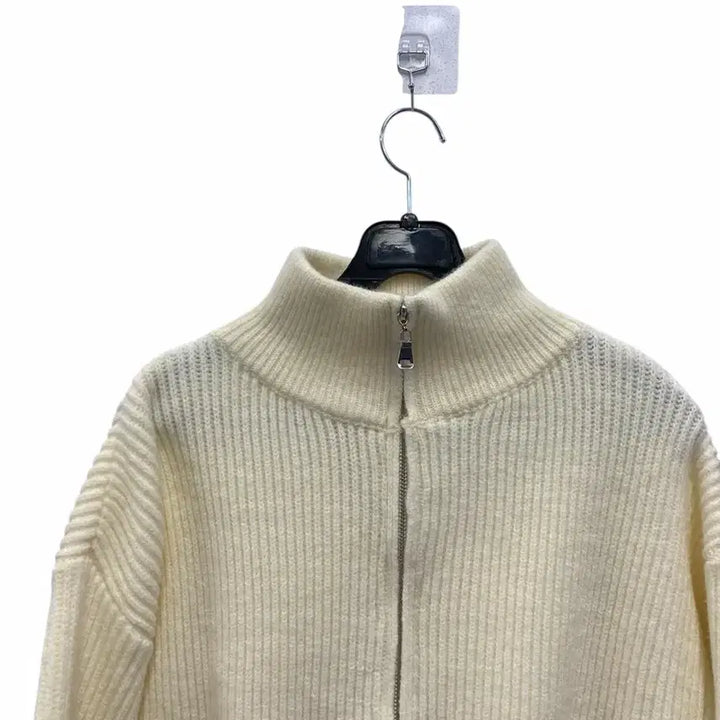 [BUNJANG] F 2-Way Ivory Knit Zip Cardigan / 여성F/ 2way  아이보리 니트 집업 가디건