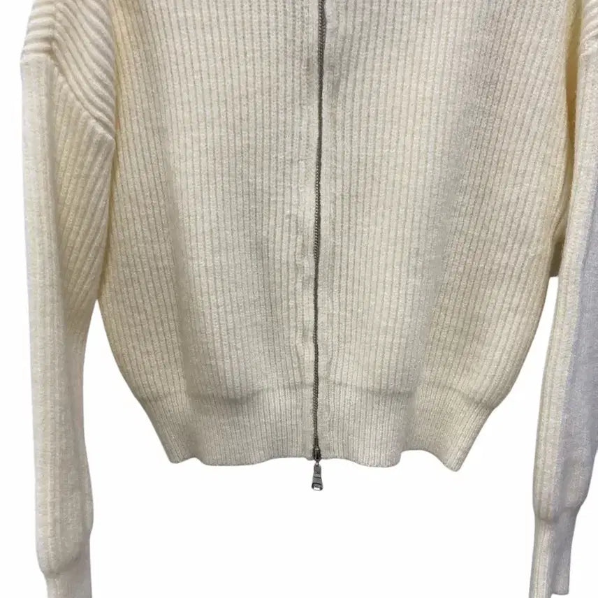 [BUNJANG] F 2-Way Ivory Knit Zip Cardigan / 여성F/ 2way  아이보리 니트 집업 가디건