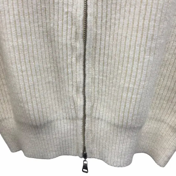 [BUNJANG] F 2-Way Ivory Knit Zip Cardigan / 여성F/ 2way  아이보리 니트 집업 가디건