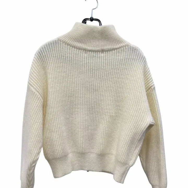 [BUNJANG] F 2-Way Ivory Knit Zip Cardigan / 여성F/ 2way  아이보리 니트 집업 가디건