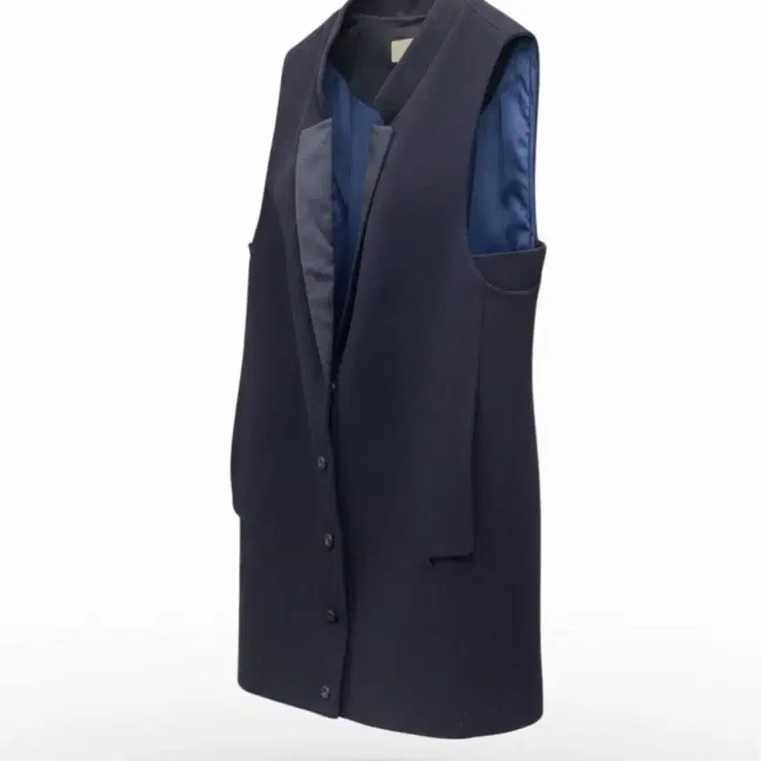 [BUNJANG] Kuho Navy Long Vest Jacket / 여성85/ 구호 네이비 롱 베스트 조끼형 자켓