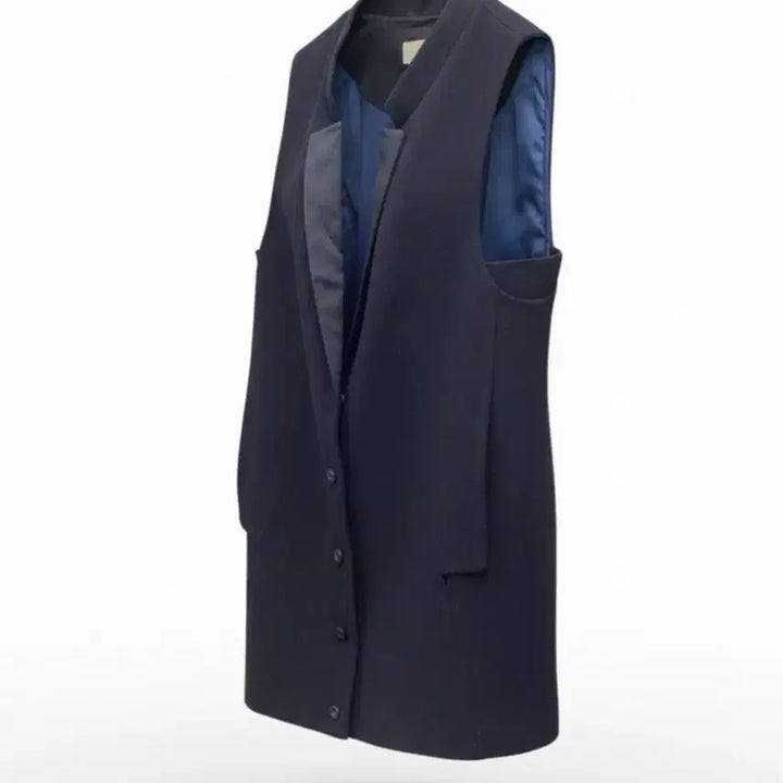 [BUNJANG] Kuho Navy Long Vest Jacket / 여성85/ 구호 네이비 롱 베스트 조끼형 자켓