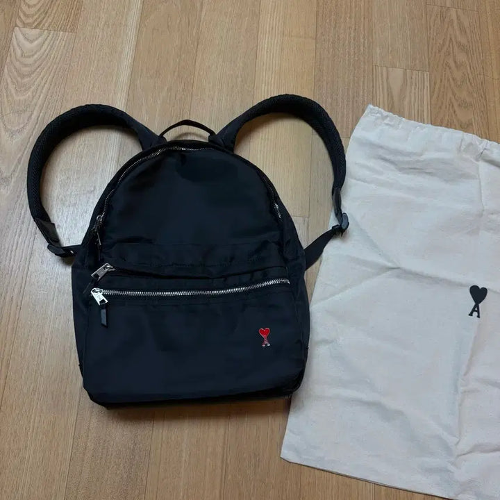 [BUNJANG] Ami Nylon &amp; Leather Backpack / 정품 아미 백팩 나일론 레더 가방 남녀공용