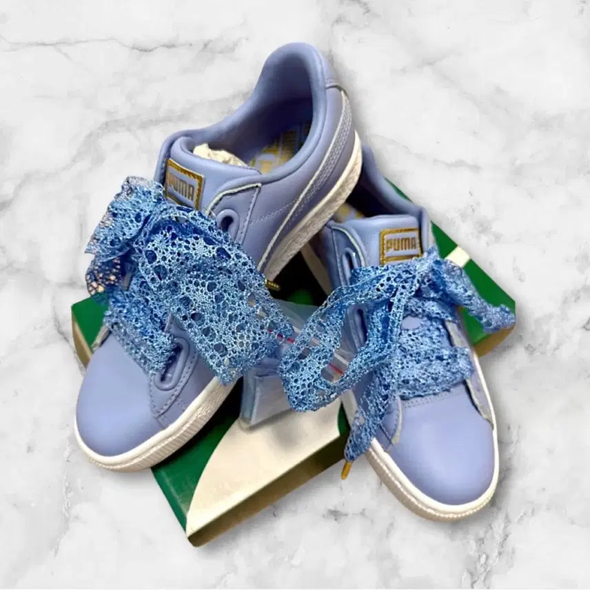 [BUNJANG] Puma Ribbon Lace Sneakers 230mm / 새상품 브랜드 푸마 리본 레이스 스니커즈 운동화 230 +1개 새틴끈