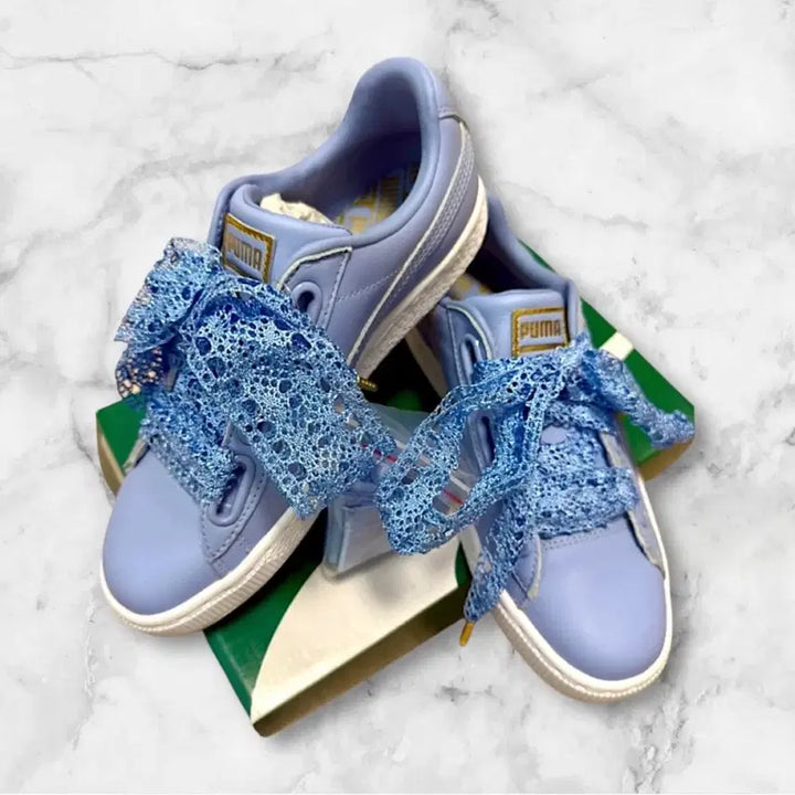 [BUNJANG] Puma Ribbon Lace Sneakers 230mm / 새상품 브랜드 푸마 리본 레이스 스니커즈 운동화 230 +1개 새틴끈