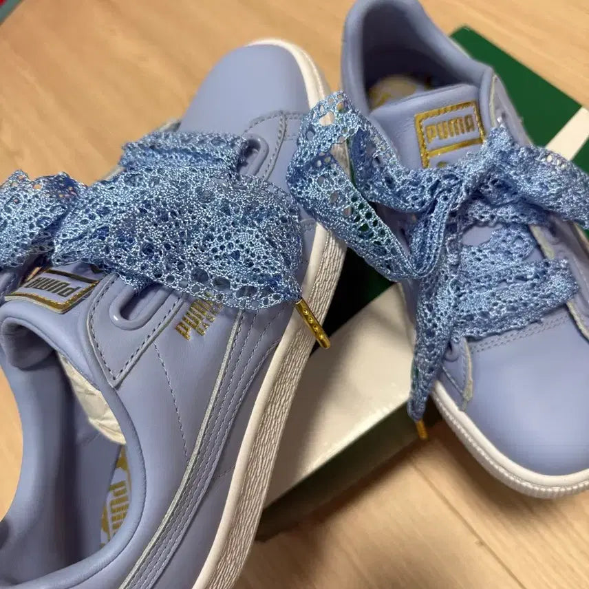 [BUNJANG] Puma Ribbon Lace Sneakers 230mm / 새상품 브랜드 푸마 리본 레이스 스니커즈 운동화 230 +1개 새틴끈