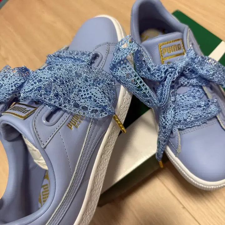 [BUNJANG] Puma Ribbon Lace Sneakers 230mm / 새상품 브랜드 푸마 리본 레이스 스니커즈 운동화 230 +1개 새틴끈
