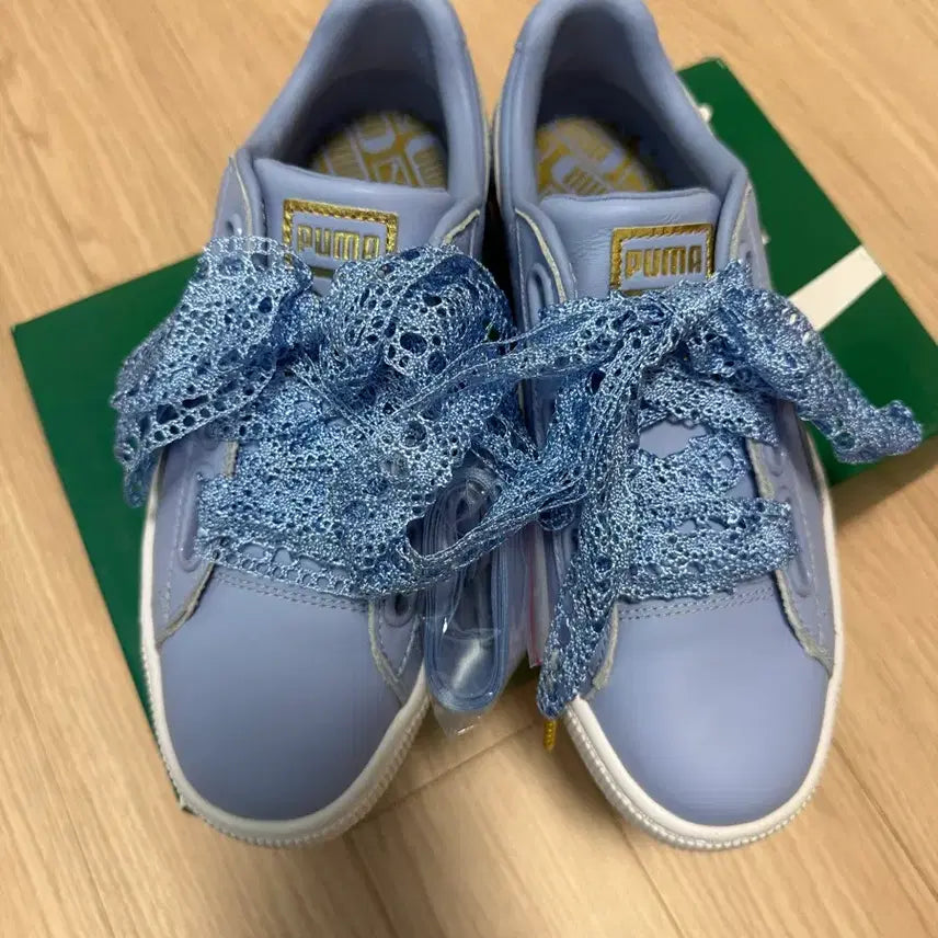 [BUNJANG] Puma Ribbon Lace Sneakers 230mm / 새상품 브랜드 푸마 리본 레이스 스니커즈 운동화 230 +1개 새틴끈