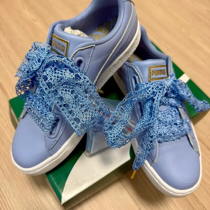 [BUNJANG] Puma Ribbon Lace Sneakers 230mm / 새상품 브랜드 푸마 리본 레이스 스니커즈 운동화 230 +1개 새틴끈