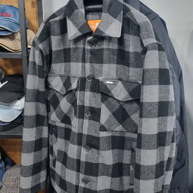 [BUNJANG] NEW ERA Check Quilted Coat Jacket (Men's S) / 뉴에라(NEW ERA) 체크 모 누빔 코트자켓 남성95~100(표기s)