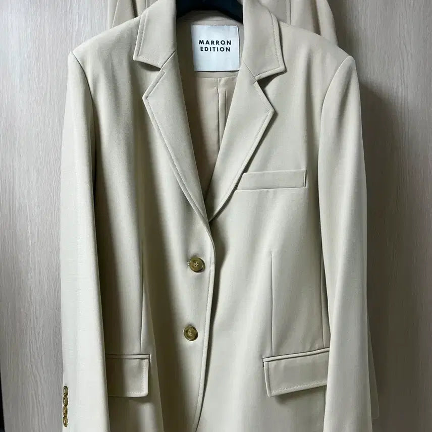 [BUNJANG] Marron Edition Beige Two-Piece Suit Set / 마론에디션 자켓+롱스커트 셋업 정장수트 투피스(새상품) 30만원대구입