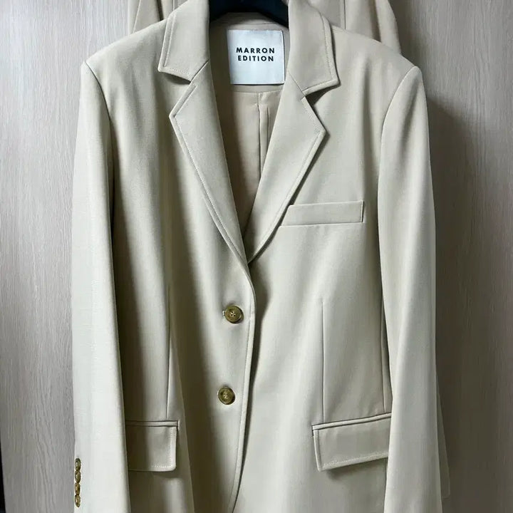 [BUNJANG] Marron Edition Beige Two-Piece Suit Set / 마론에디션 자켓+롱스커트 셋업 정장수트 투피스(새상품) 30만원대구입