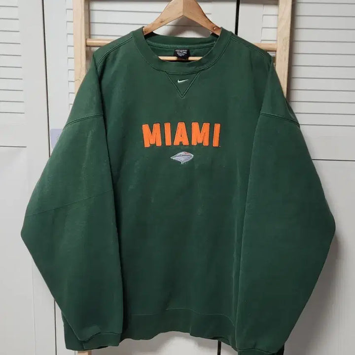 [SOLD OUT] 3XL 나이키 마이애미 빅사이즈 딥그린 오버핏 맨투맨 올드스쿨