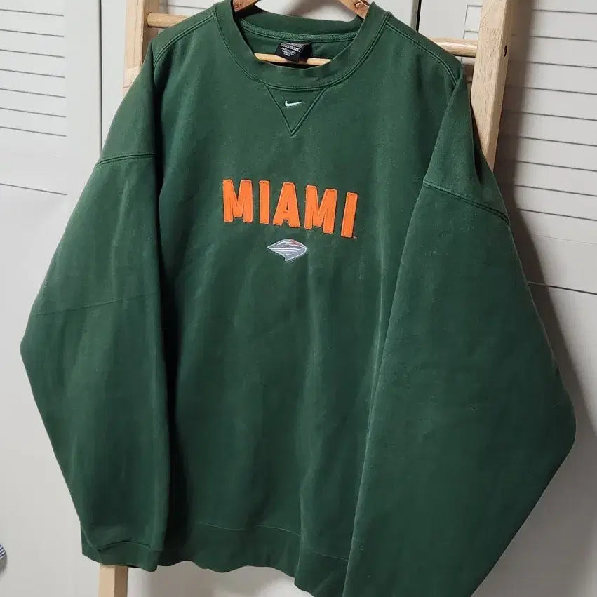 [SOLD OUT] 3XL 나이키 마이애미 빅사이즈 딥그린 오버핏 맨투맨 올드스쿨